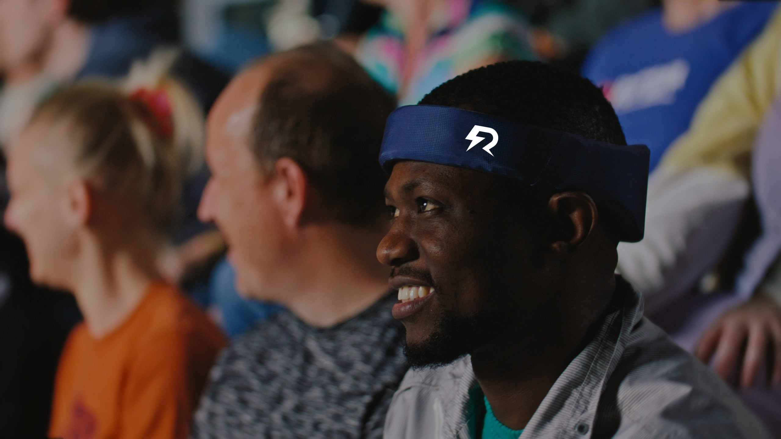 A man wearing Rezon Halos® medical head protection