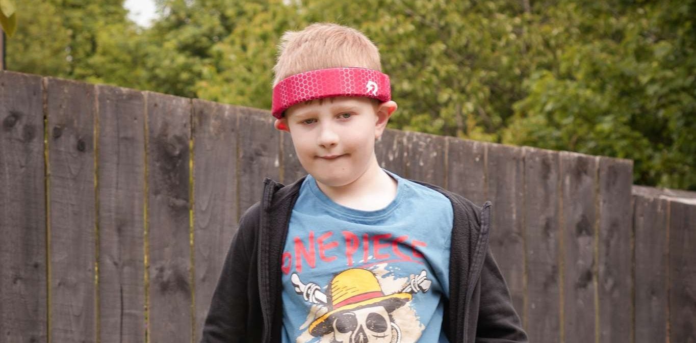 Rezon Halos® worn as special needs head protection.