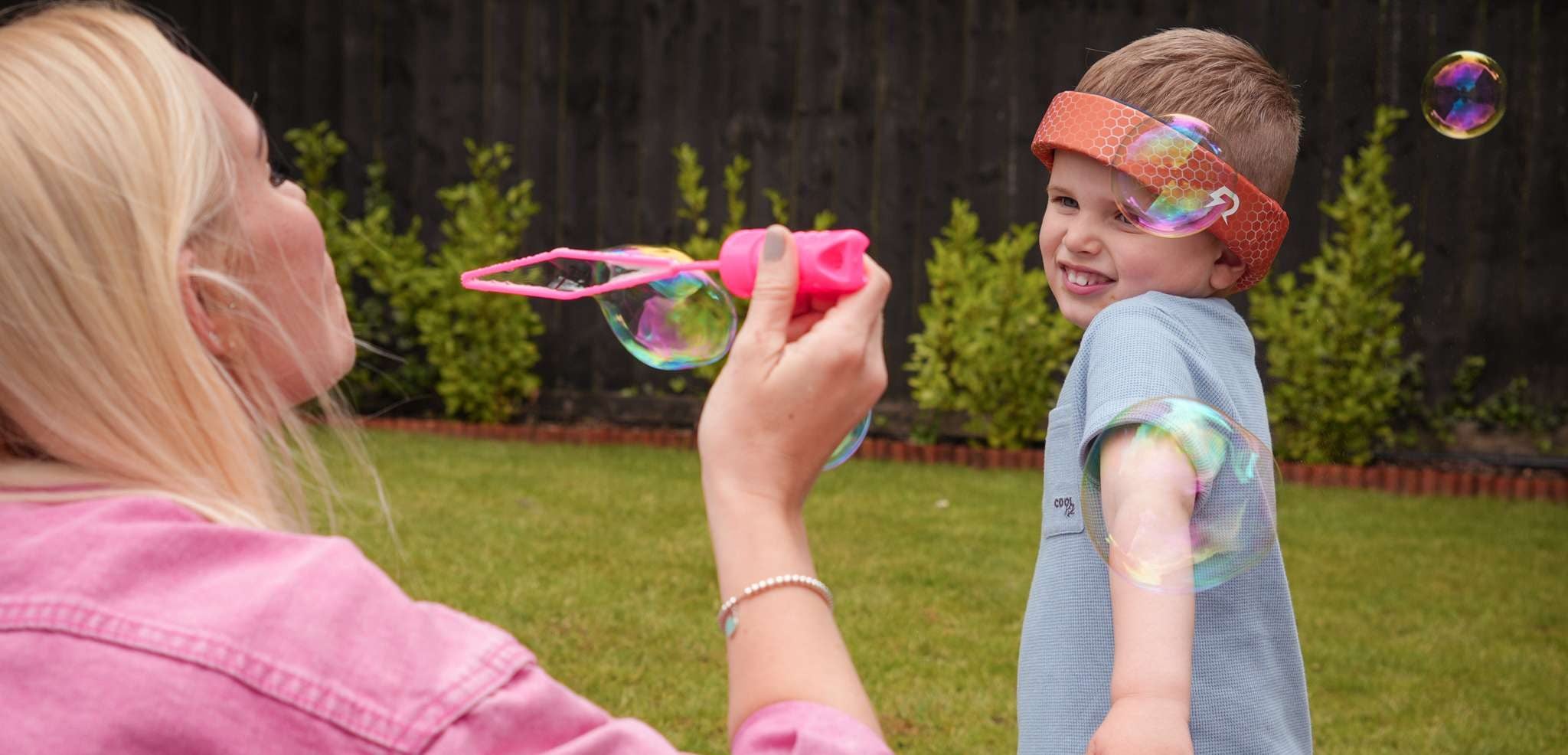 Rezon Halos® worn for head protection with cerebral palsy.