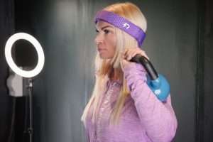 Rezon Halos® medical head protection being worn during exercise.